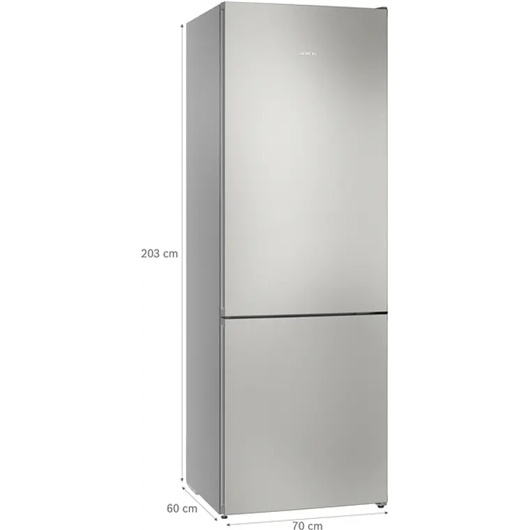 SIEMENS iQ300, Refrigerador combi de libre instalación, 203 x 70 cm, Acero inoxidable 9