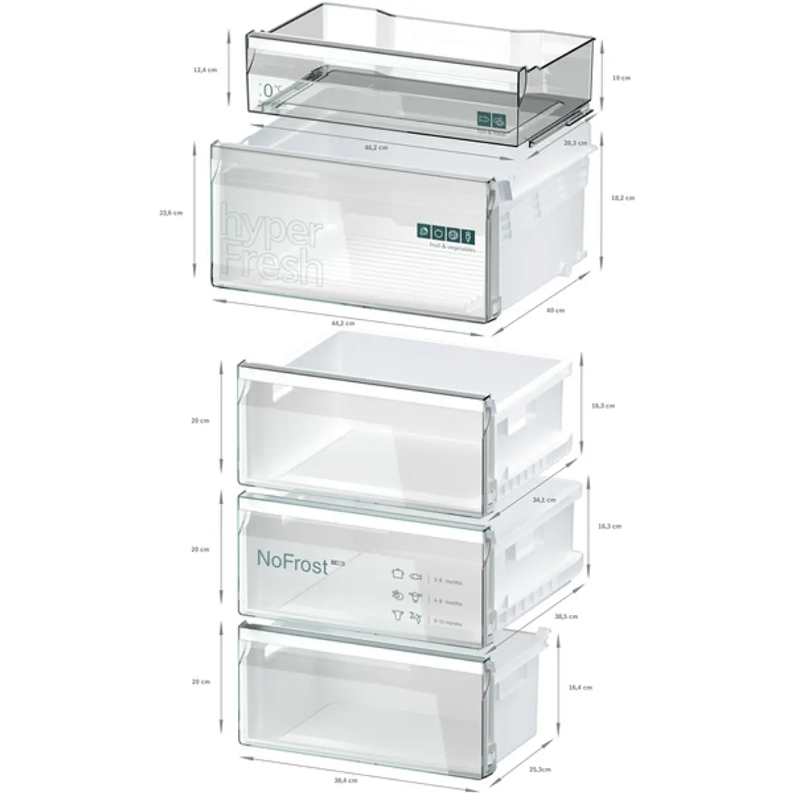 SIEMENS iQ300, Refrigerador combi de libre instalación, 203 x 60 cm, Acero inoxidable 6