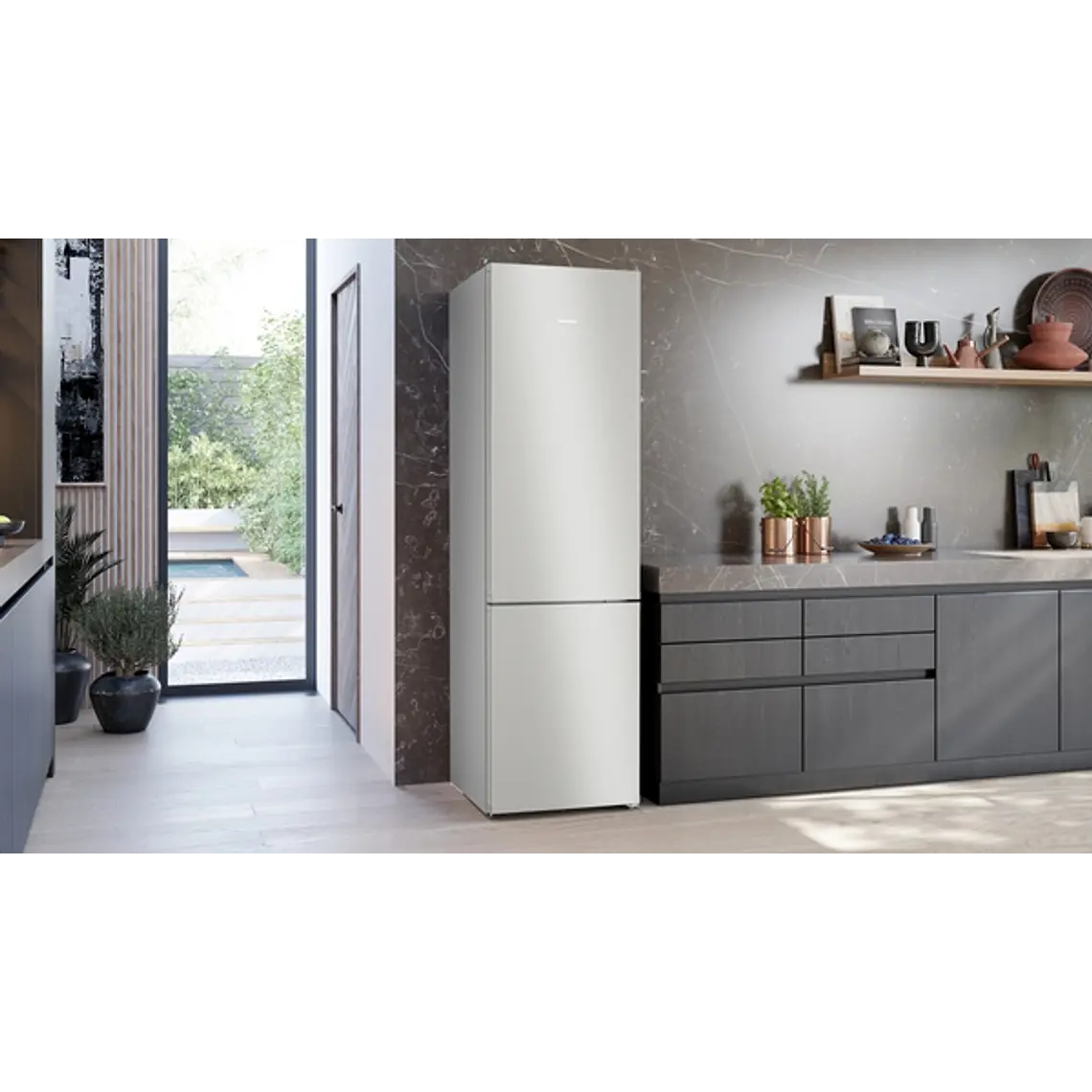 SIEMENS iQ300, Refrigerador combi de libre instalación, 203 x 60 cm, Acero inoxidable 2