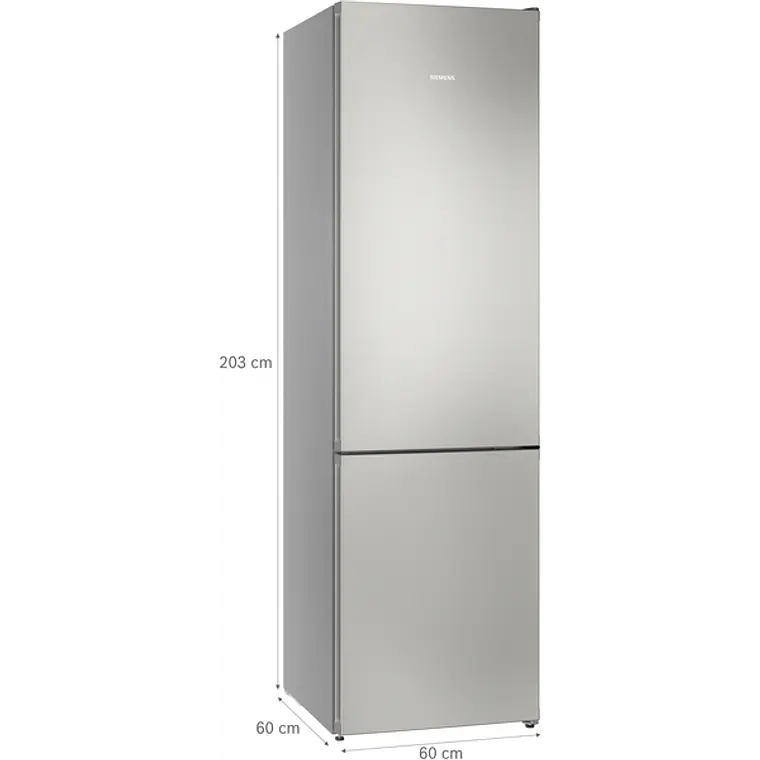 SIEMENS iQ300, Refrigerador combi de libre instalación, 203 x 60 cm, Acero inoxidable 8