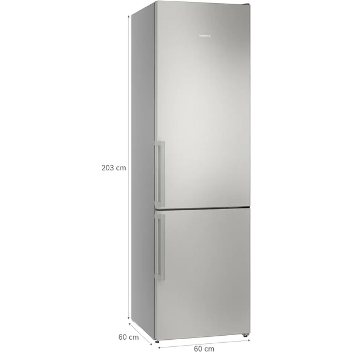 SIEMENS iQ300, Refrigerador combi de libre instalación, 203 x 60 cm, Acero inoxidable 9