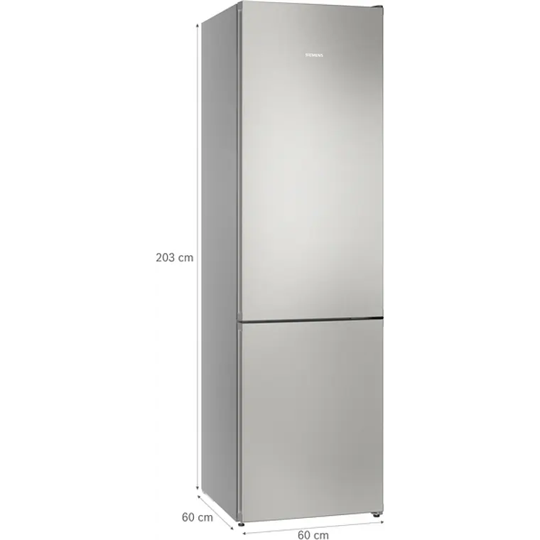 SIEMENS iQ300, Refrigerador combi de libre instalación, 203 x 60 cm, Acero inoxidable 7