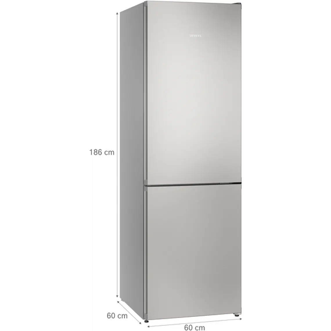 SIEMENS iQ300, Refrigerador combi de libre instalación, 186 x 60 cm, Acero inoxidable 13
