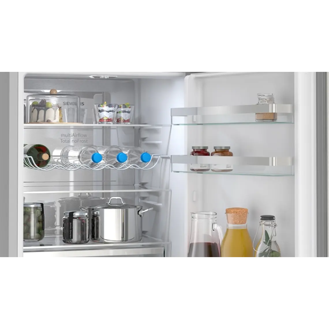 SIEMENS iQ300, Refrigerador combi de libre instalación, 186 x 60 cm, Acero inoxidable 5