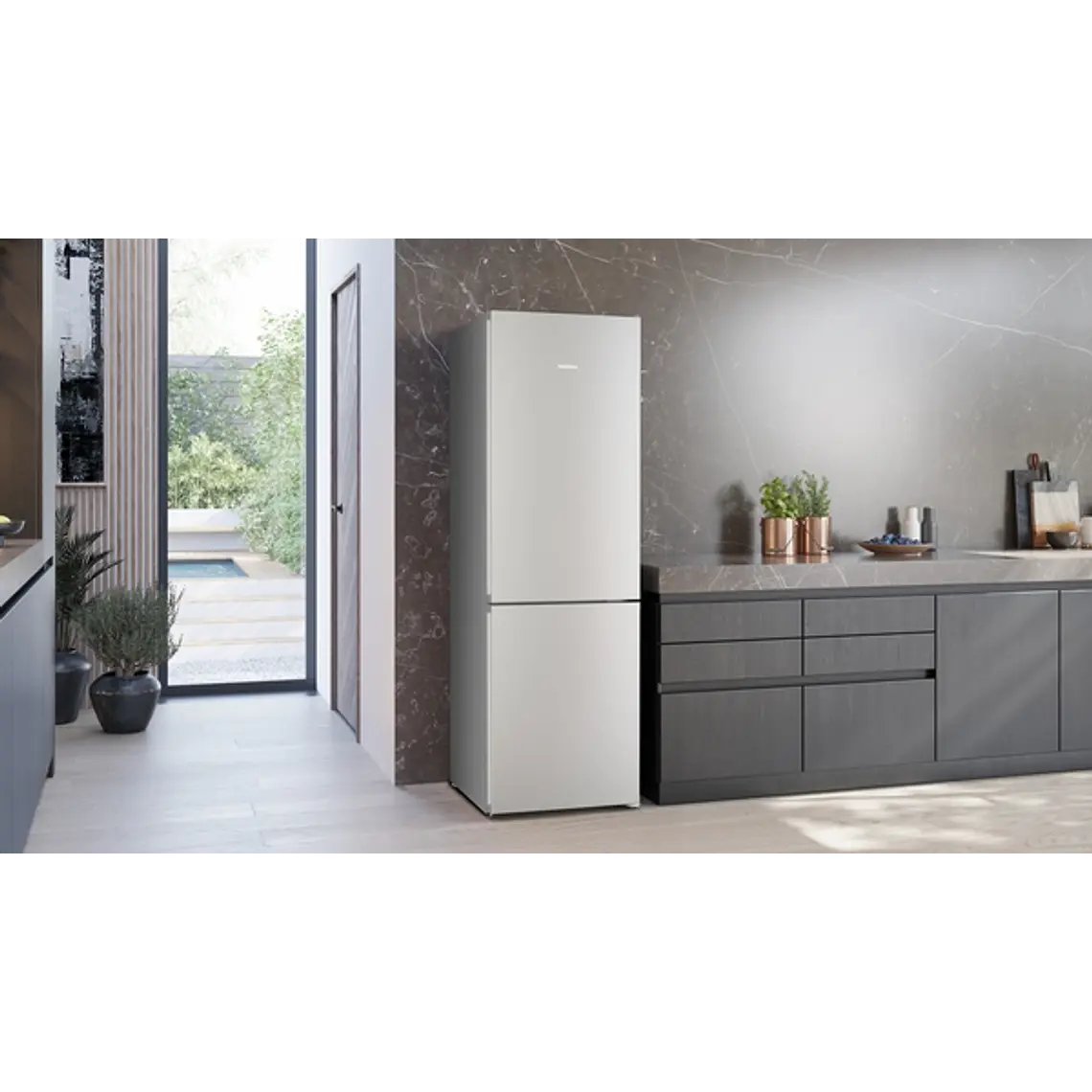 SIEMENS iQ300, Refrigerador combi de libre instalación, 186 x 60 cm, Acero inoxidable 3