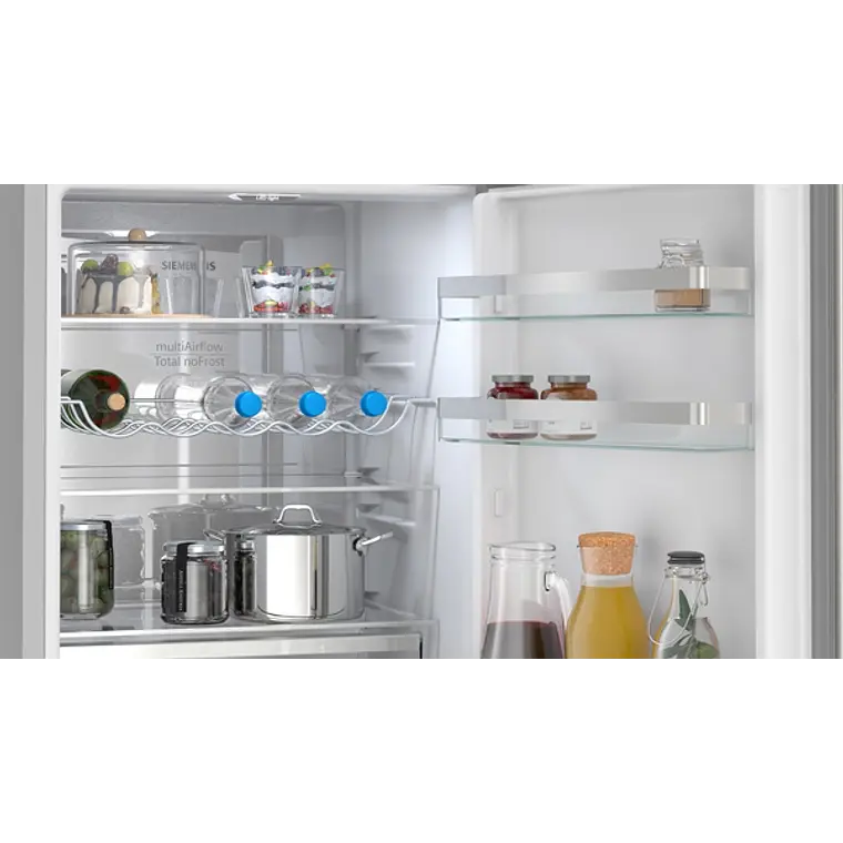 SIEMENS iQ300, Refrigerador combi de libre instalación, 186 x 60 cm, Acero inoxidable 5