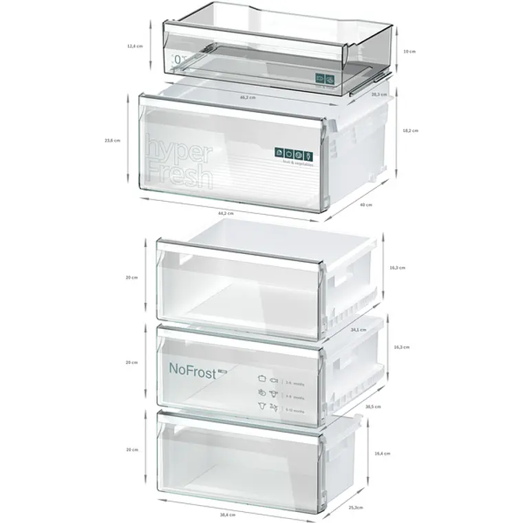 SIEMENS iQ300, Refrigerador combi de libre instalación, 186 x 60 cm, Acero inoxidable 8