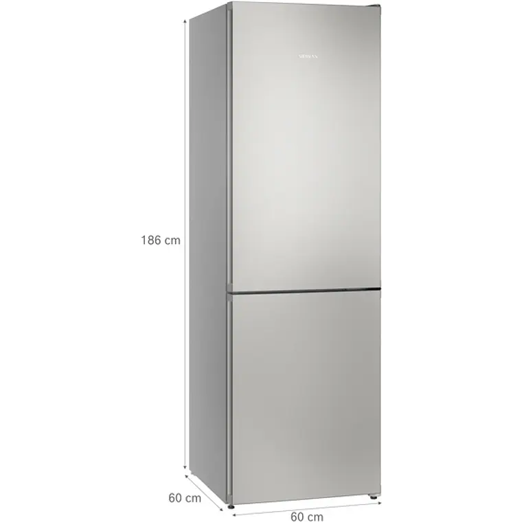 SIEMENS iQ300, Refrigerador combi de libre instalación, 186 x 60 cm, Acero inoxidable 10