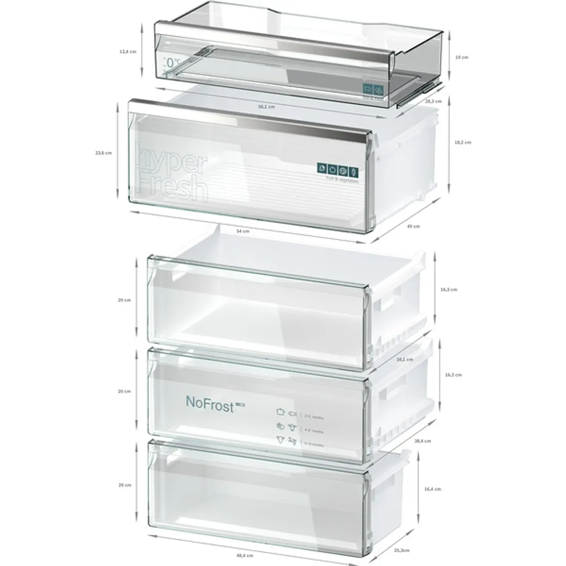 SIEMENS iQ500, Refrigerador combi de libre instalación, 203 x 70 cm, Acero negro antihuellas 8