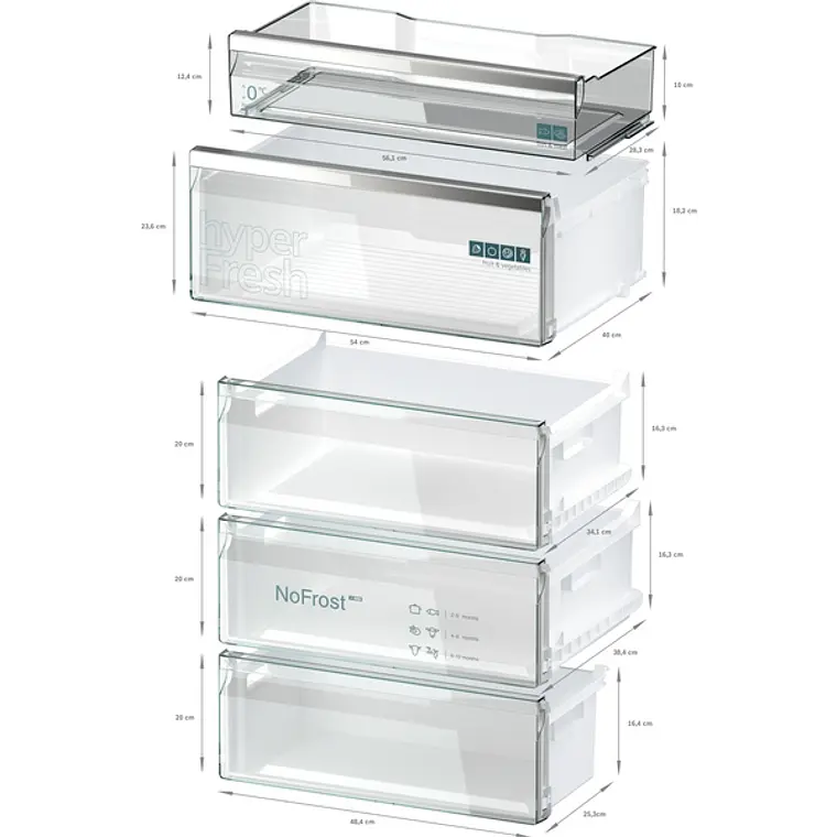 SIEMENS iQ500, Refrigerador combi de libre instalación, 203 x 70 cm, Acero negro antihuellas 8