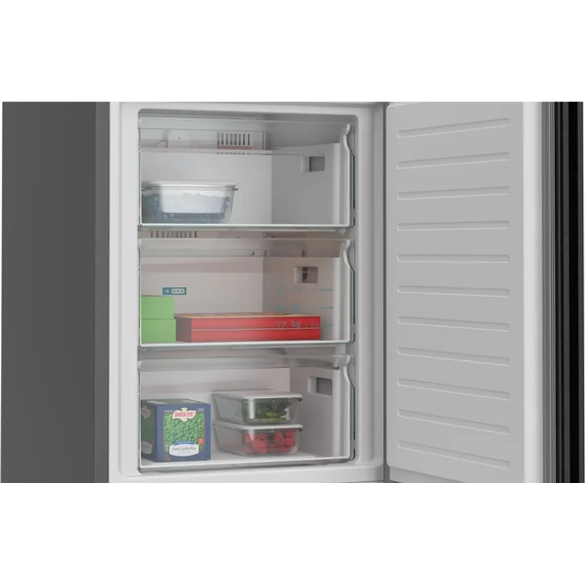 SIEMENS iQ300, Refrigerador combi de libre instalación, 203 x 60 cm, Acero negro antihuellas 7