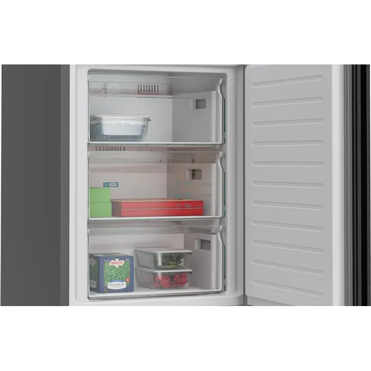 SIEMENS iQ300, Refrigerador combi de libre instalación, 203 x 60 cm, Acero negro antihuellas 7