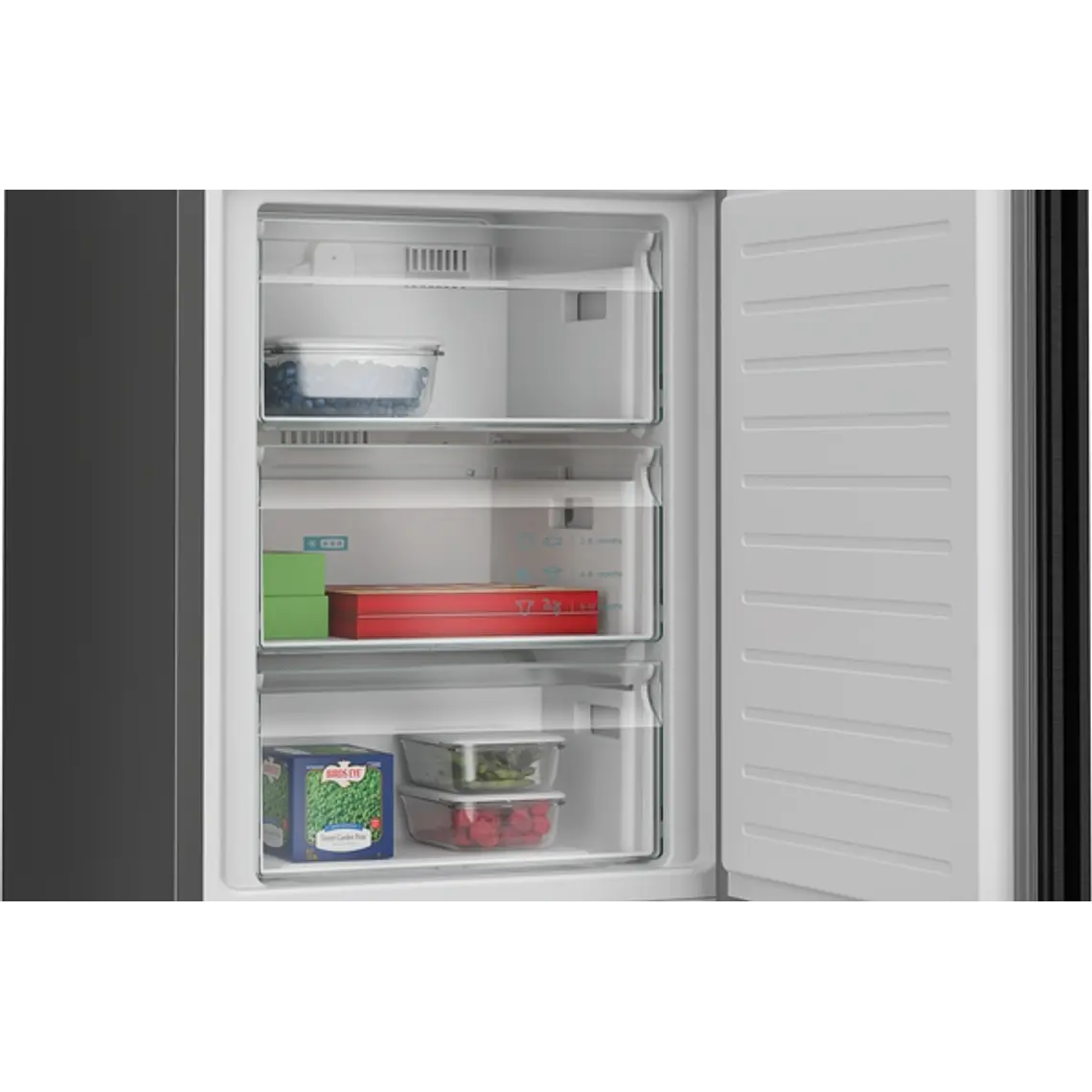 SIEMENS iQ500, Refrigerador combi de libre instalación, 203 x 60 cm, Acero negro antihuellas 6