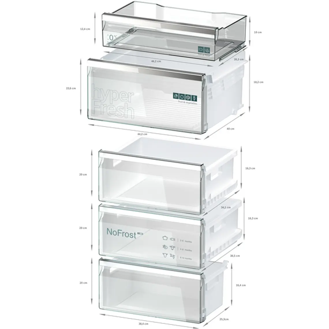 SIEMENS iQ500, Refrigerador combi de libre instalación, 203 x 60 cm, Acero negro antihuellas 8