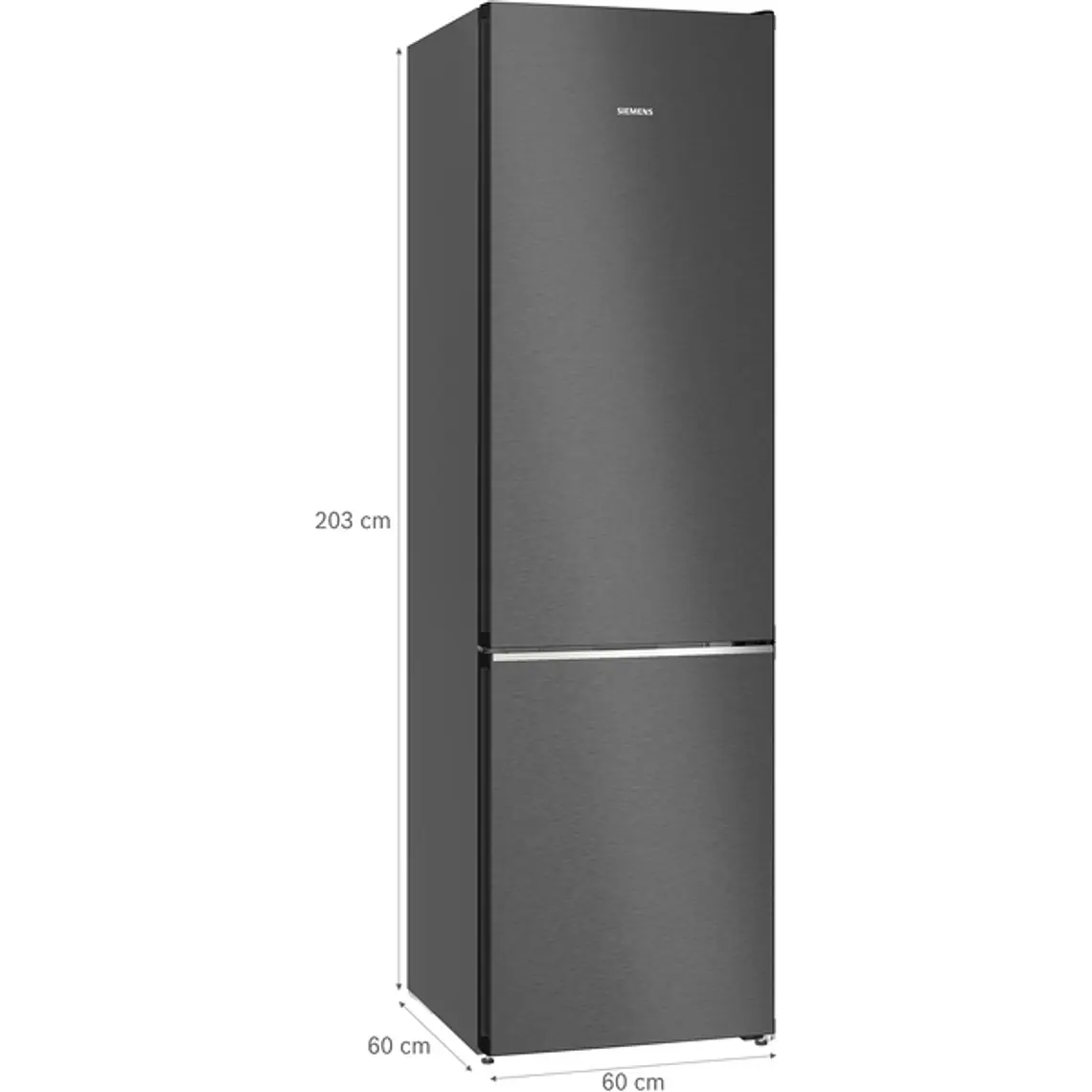 SIEMENS iQ500, Refrigerador combi de libre instalación, 203 x 60 cm, Acero negro antihuellas 9