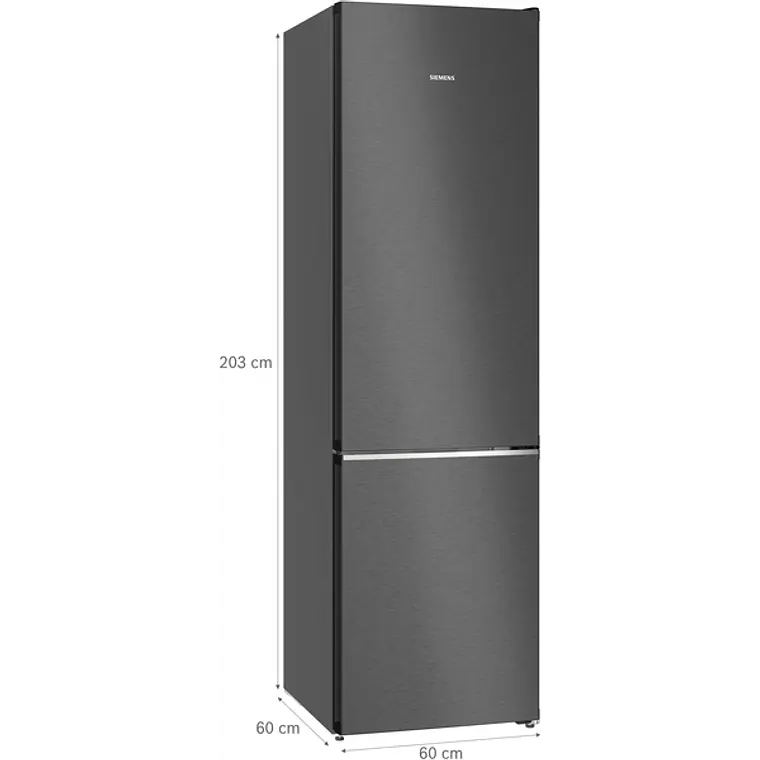 SIEMENS iQ500, Refrigerador combi de libre instalación, 203 x 60 cm, Acero negro antihuellas 9