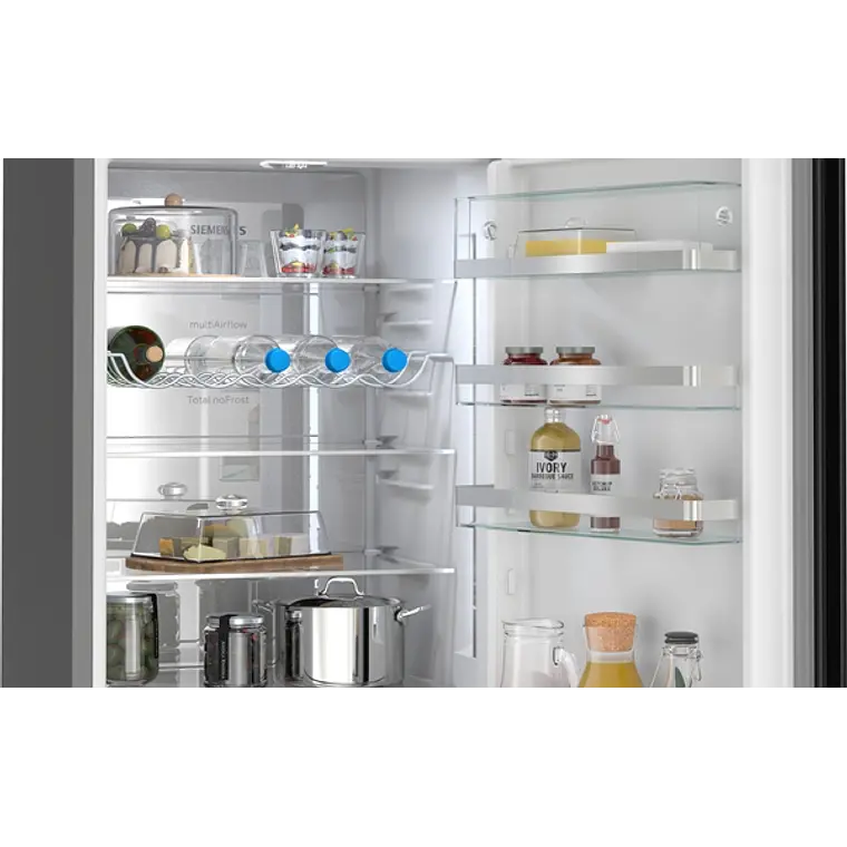 SIEMENS iQ500, Refrigerador combi de libre instalación, 203 x 60 cm, Acero negro antihuellas 5