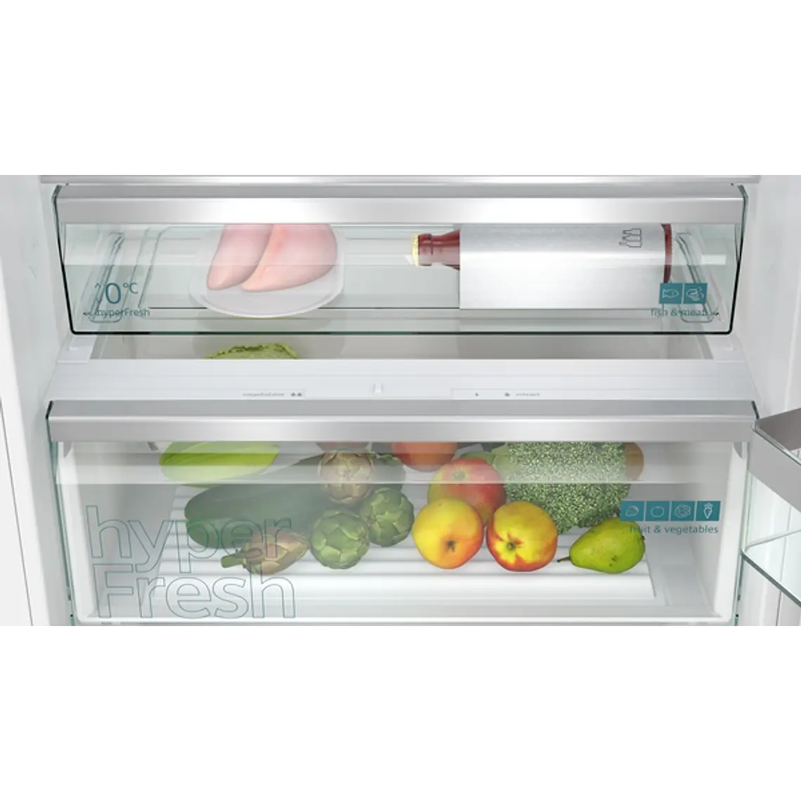 SIEMENS iQ500, Refrigerador combi integrable, 193.5 x 70.8 cm, Cierre SoftClose con puerta fija 5