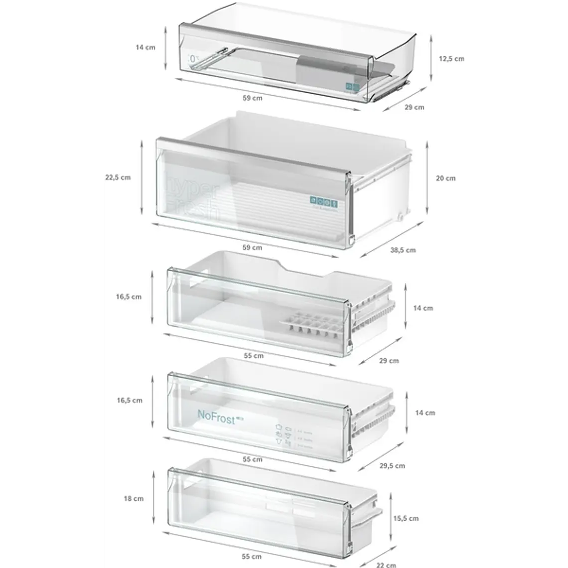 SIEMENS iQ500, Refrigerador combi integrable, 193.5 x 70.8 cm, Cierre SoftClose con puerta fija 7