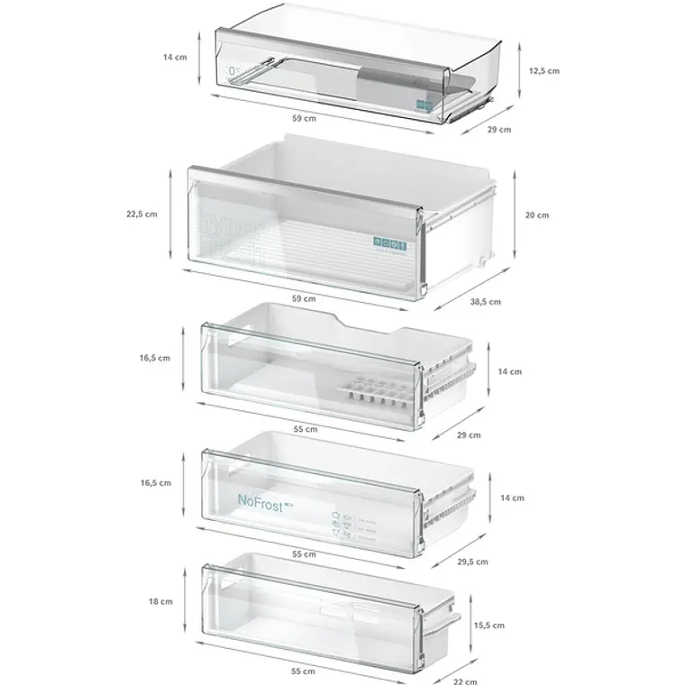 SIEMENS iQ500, Refrigerador combi integrable, 193.5 x 70.8 cm, Cierre SoftClose con puerta fija 7