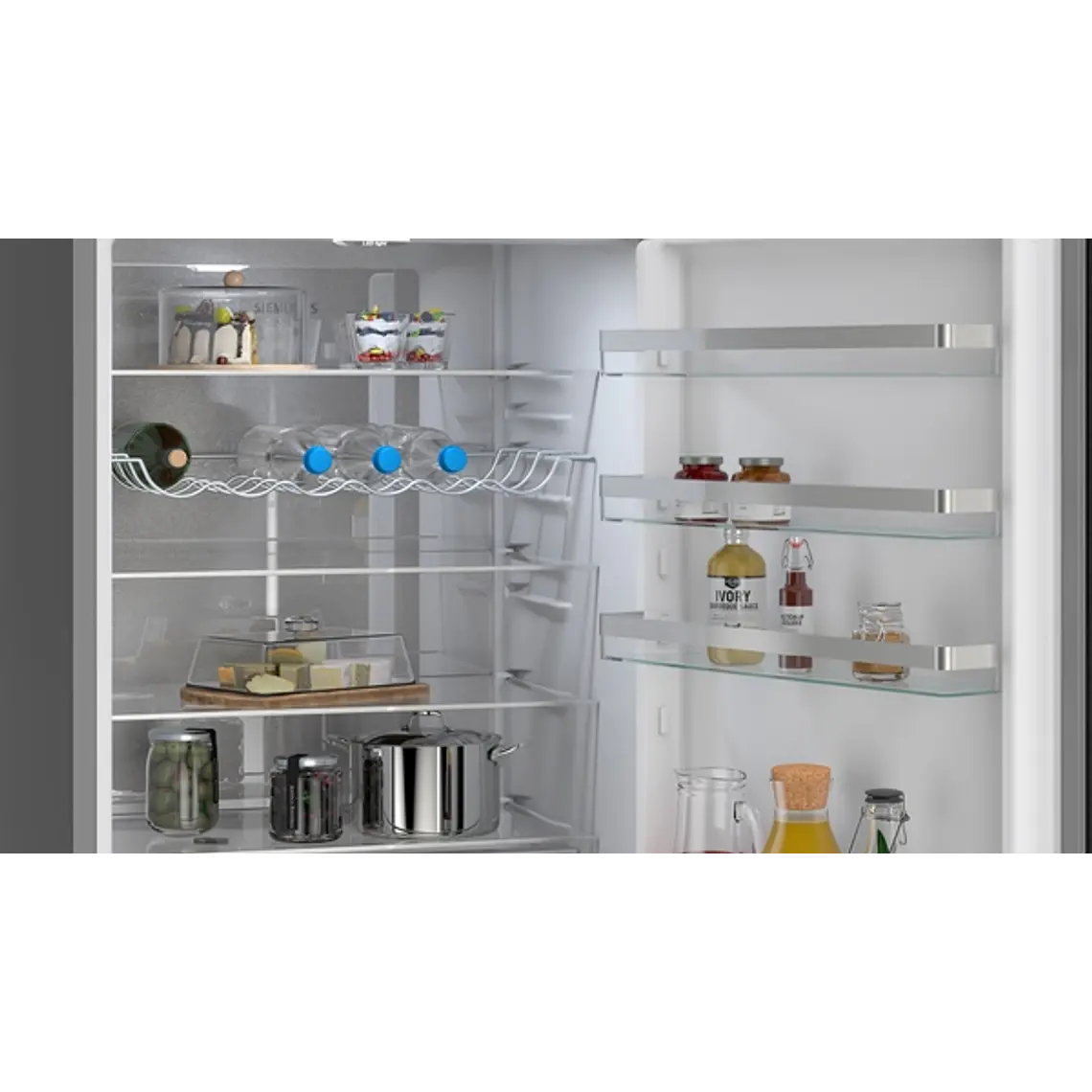 SIEMENS iQ300, Refrigerador combi de libre instalación, 203 x 70 cm, Acero negro antihuellas 5