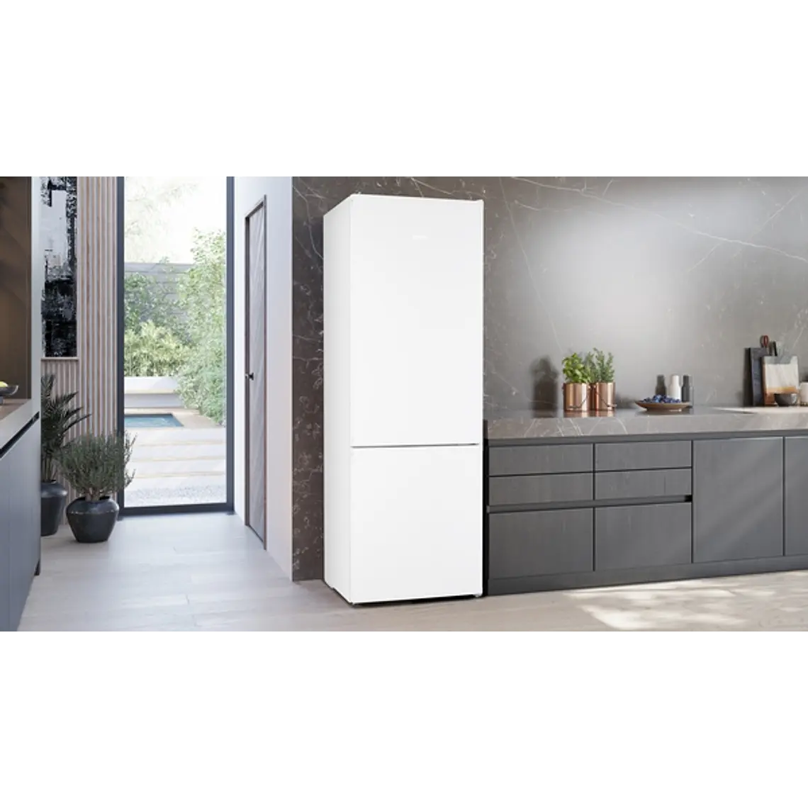 SIEMENS iQ300, Refrigerador combi de libre instalación, 203 x 70 cm, Blanco, Total noFrost 3