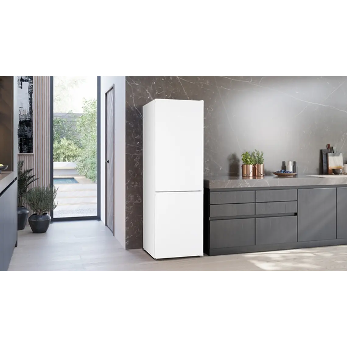 SIEMENS iQ300, Refrigerador combi de libre instalación, 186 x 60 cm, Blanco, Total noFrost 3