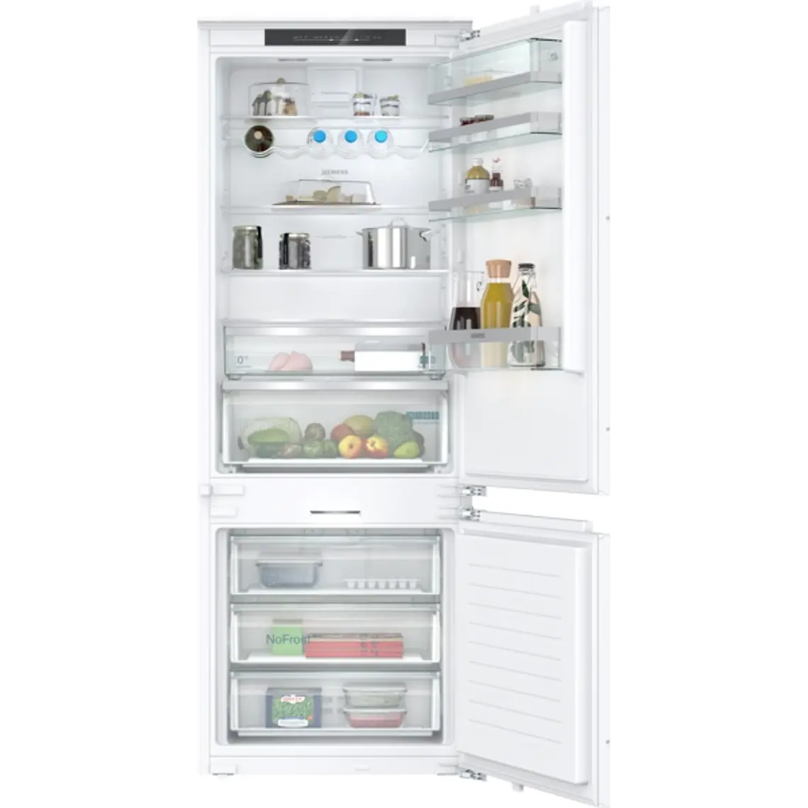 SIEMENS iQ500, Refrigerador combi integrable, 193.5 x 70.8 cm, Cierre SoftClose con puerta fija 1