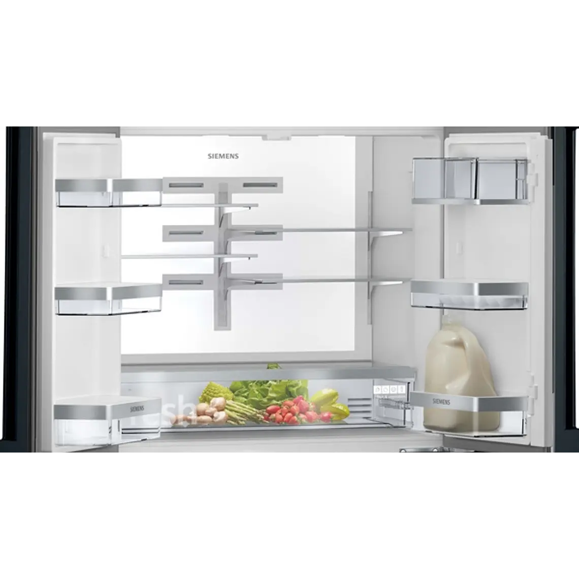 SIEMENS iQ700, Refrigerador French Door con puertas de cristal, 183 x 90.5 cm, Negro, Total noFrost 5