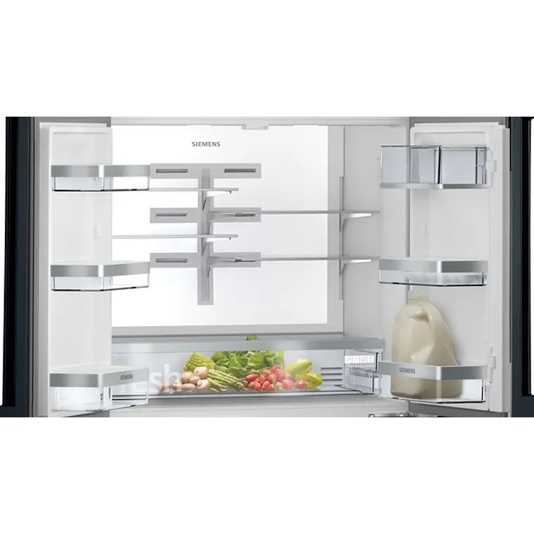 SIEMENS iQ700, Refrigerador French Door con puertas de cristal, 183 x 90.5 cm, Negro, Total noFrost 5