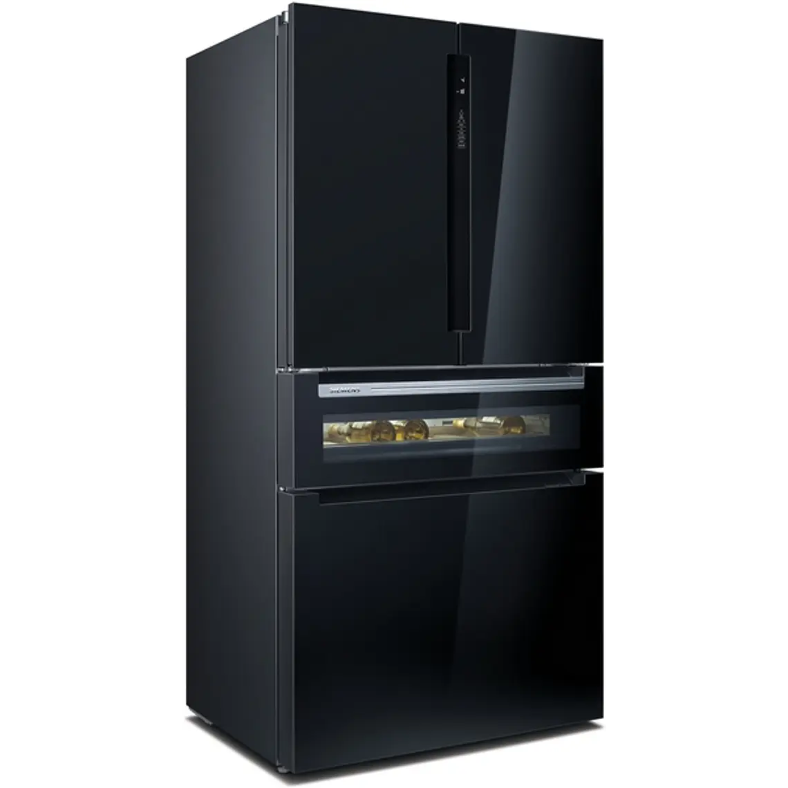 SIEMENS iQ700, Refrigerador French Door con puertas de cristal, 183 x 90.5 cm, Negro, Total noFrost 1