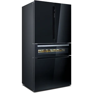 SIEMENS iQ700, Refrigerador French Door con puertas de cristal, 183 x 90.5 cm, Negro, Total noFrost