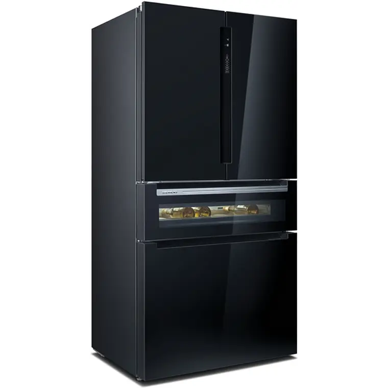 SIEMENS iQ700, Refrigerador French Door con puertas de cristal, 183 x 90.5 cm, Negro, Total noFrost 1