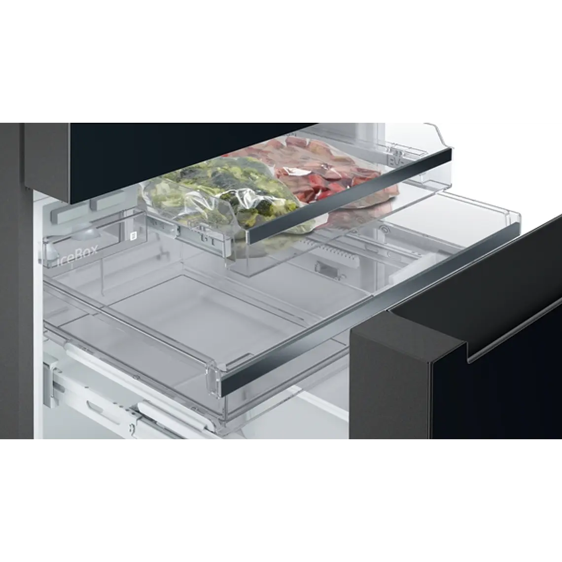 SIEMENS iQ700, Refrigerador French Door con puertas de cristal, 183 x 90.5 cm, Negro, Total noFrost 6