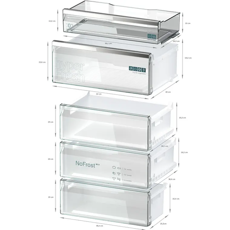 SIEMENS iQ700, Refrigerador combi de libre instalación, Acabado en cristal, 203 x 70 cm, Negro mate satinado, Total noFrost 7