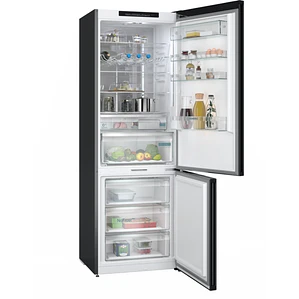 SIEMENS iQ700, Refrigerador combi de libre instalación, Acabado en cristal, 203 x 70 cm, Negro mate satinado, Total noFrost