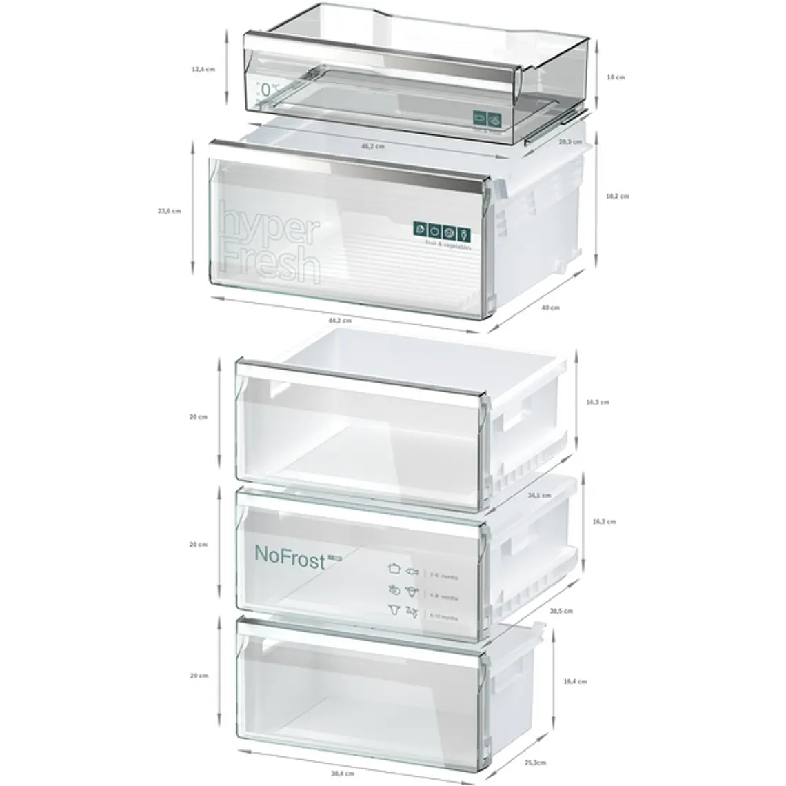 SIEMENS iQ700, Refrigerador combi de libre instalación, Acabado en cristal, 203 x 60 cm, Total noFrost, Negro mate satinado 7