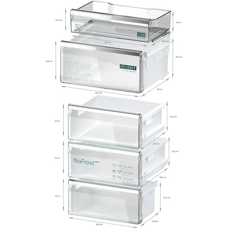 SIEMENS iQ700, Refrigerador combi de libre instalación, Acabado en cristal, 203 x 60 cm, Total noFrost, Negro mate satinado 7