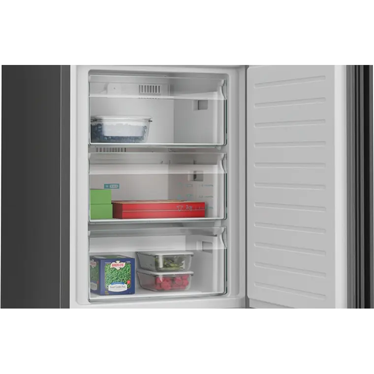 SIEMENS iQ700, Refrigerador combi de libre instalación, Acabado en cristal, 203 x 60 cm, Total noFrost, Negro mate satinado 6