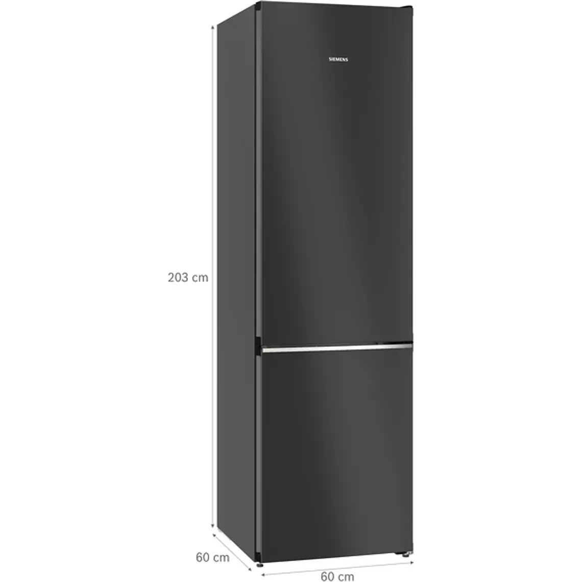 SIEMENS iQ700, Refrigerador combi de libre instalación, Acabado en cristal, 203 x 60 cm, Total noFrost, Negro mate satinado 12