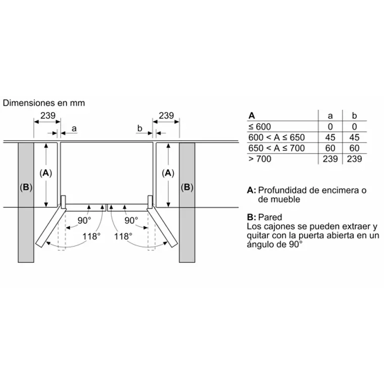 SIEMENS iQ300, Multipuerta, 183 x 90.5 cm, Acero inoxidable 18