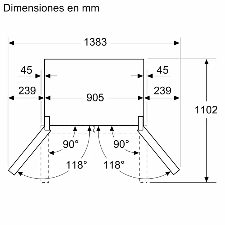 SIEMENS iQ300, Multipuerta, 183 x 90.5 cm, Acero inoxidable 19