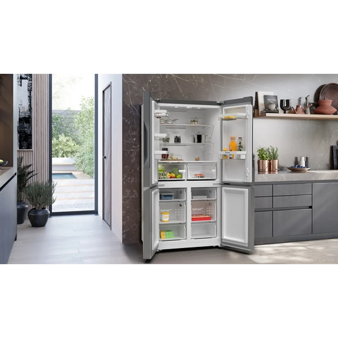 SIEMENS iQ300, Multipuerta, 183 x 90.5 cm, Acero inoxidable 4