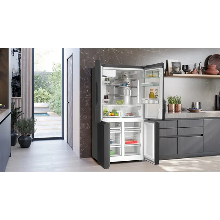 SIEMENS iQ500, Multipuerta, 183 x 90.5 cm, Acero negro antihuellas, Total noFrost 4