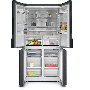 SIEMENS iQ300, Multipuerta, 183 x 90.5 cm, Acero negro antihuellas, Total noFrost