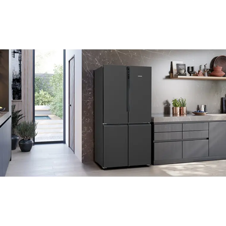 SIEMENS iQ300, Multipuerta, 183 x 90.5 cm, Acero negro antihuellas, Total noFrost 3