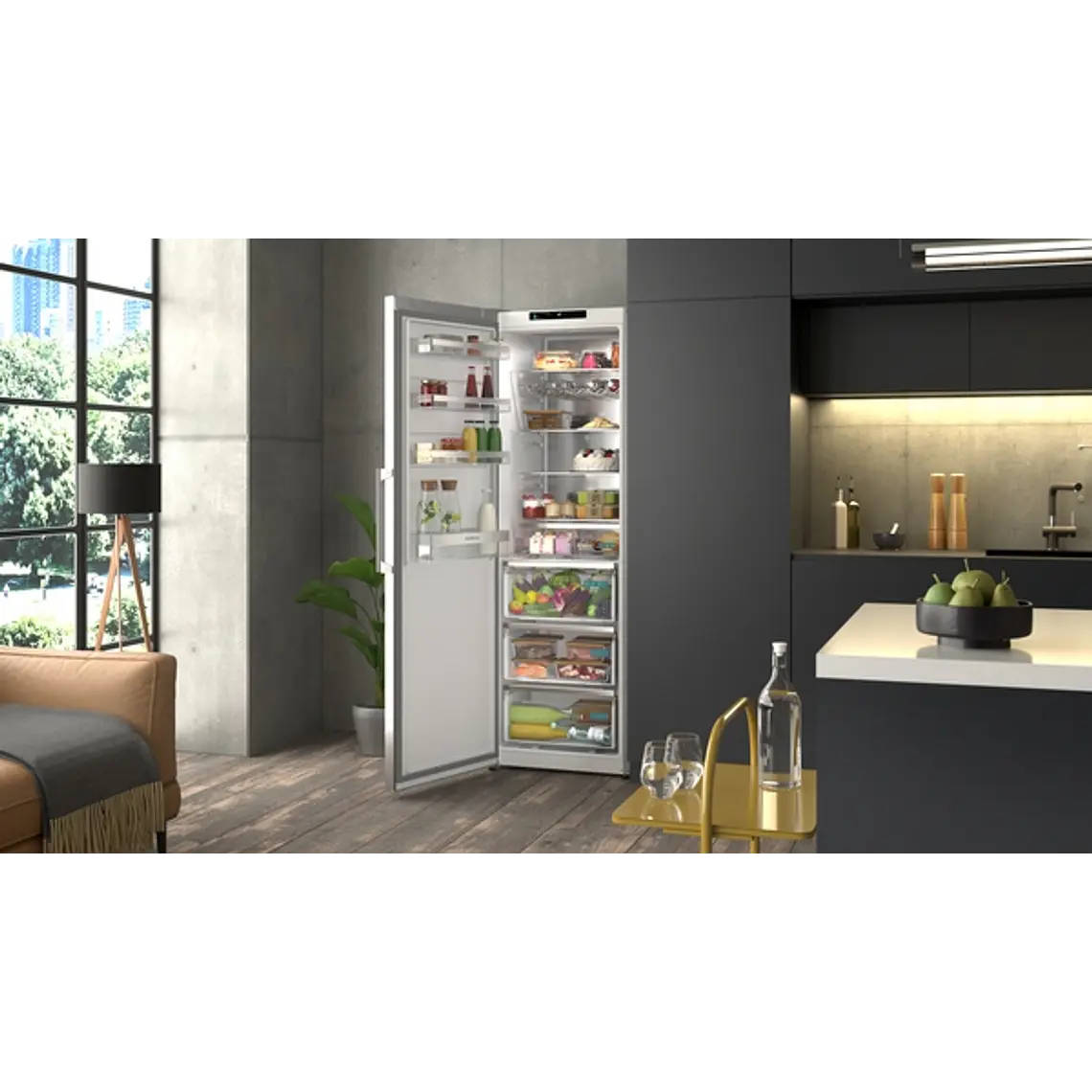 SIEMENS iQ300, Refrigerador de libre instalación, 186.2 x 59.5 cm, Inoxidable 5