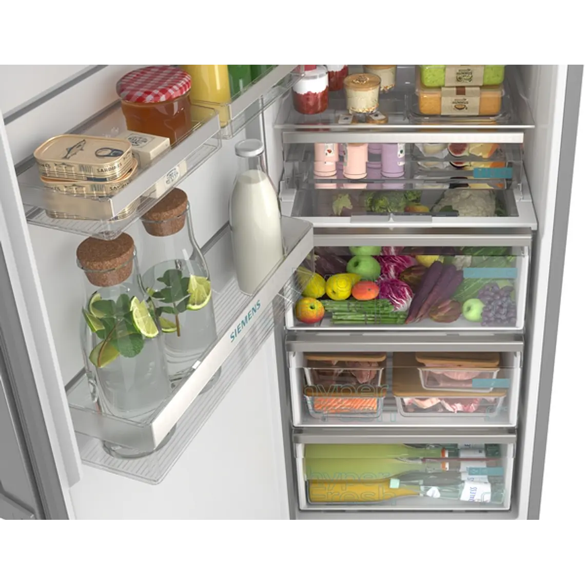 SIEMENS iQ300, Refrigerador de libre instalación, 186.2 x 59.5 cm, Inoxidable 6