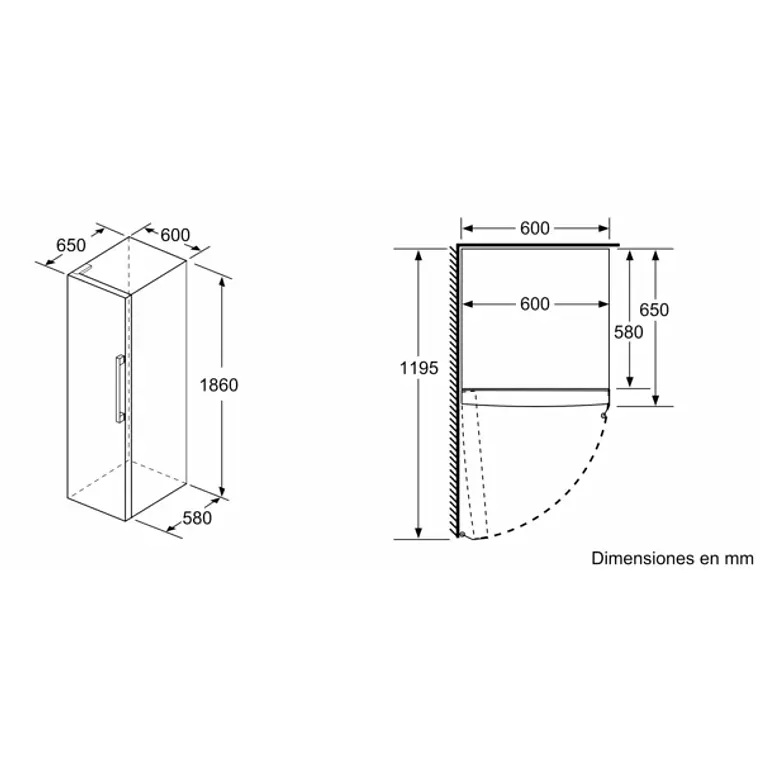 SIEMENS iQ300, Refrigerador de libre instalación, 186 x 60 cm, Acero inoxidable 15