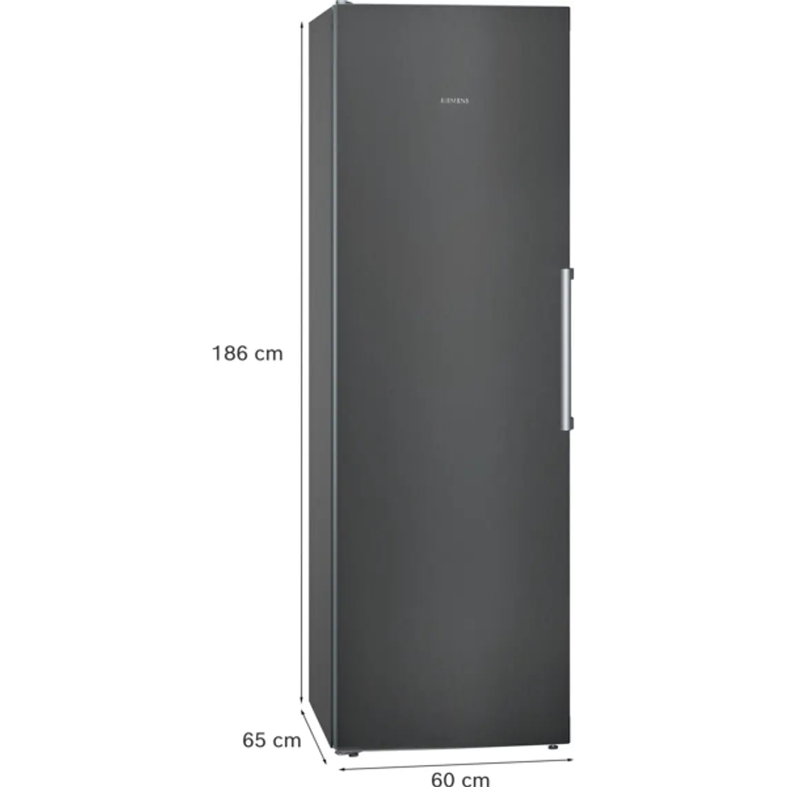 SIEMENS iQ300, Refrigerador de libre instalación, 186 x 60 cm, Acero negro antihuellas 5